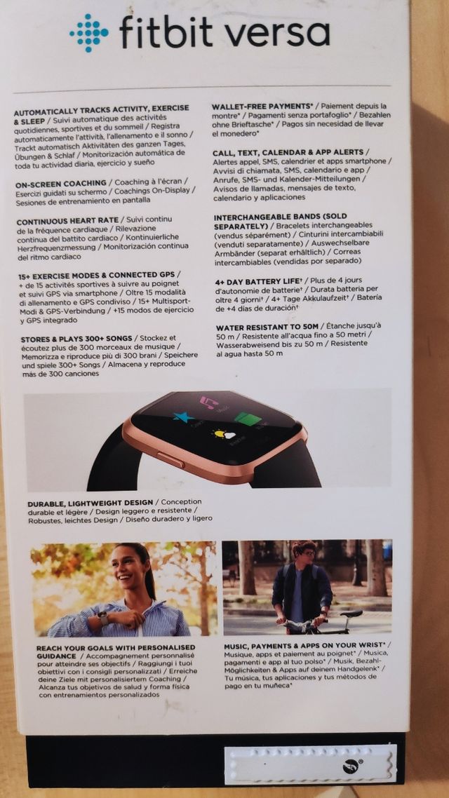 Orologio smartwatch rosa Fibit Versa Special Edition