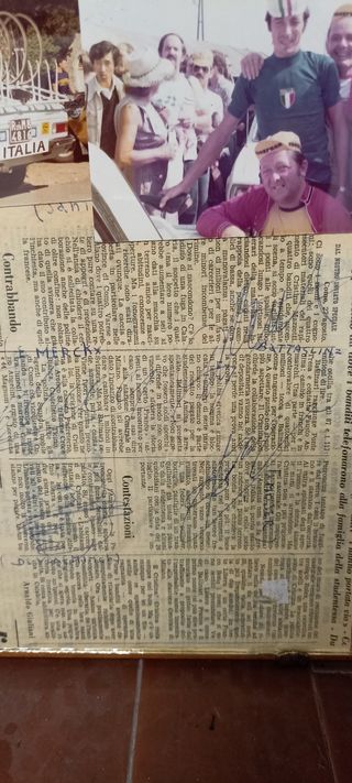 autografi ciclismo con foto e altro 1975