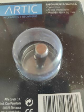 Tapón rejilla válvula Artic inox. 80x65 mm