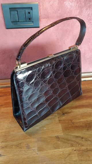 Bolso de piel de cocodrilo francés 