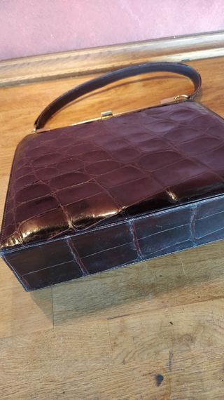 Bolso de piel de cocodrilo francés 