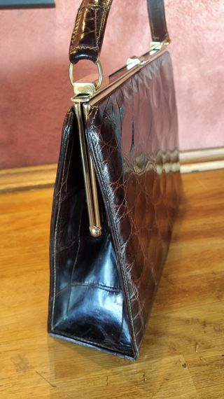 Bolso de piel de cocodrilo francés 