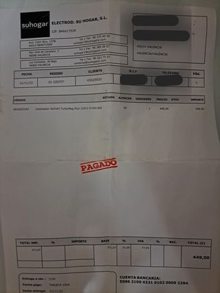 Calentador estanco Vaillant NUEVO