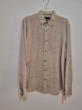 Camisa lino de Massimo Dutti. Talla M