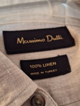 Camisa lino de Massimo Dutti. Talla M