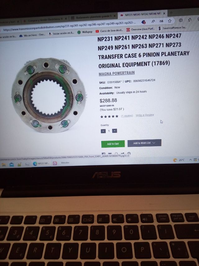 Jeep wrangler rodamiento planetario grande