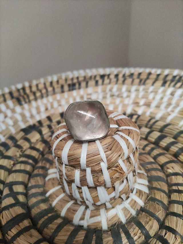 Anillo piedra blanca transparente