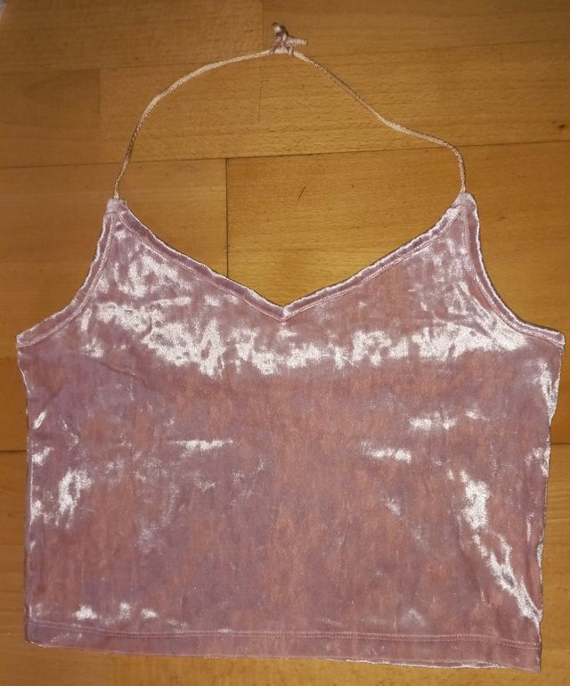 Top rosa de terciopelo