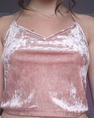 Top rosa de terciopelo