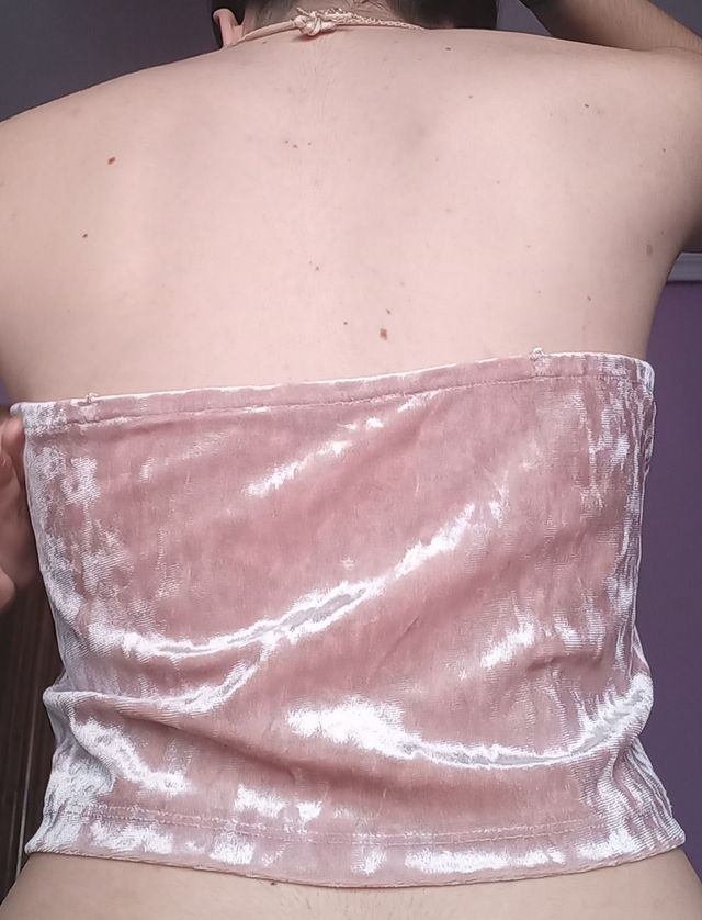 Top rosa de terciopelo