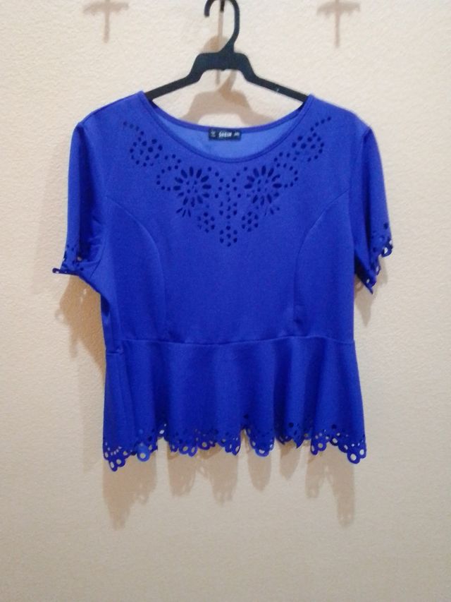 Blusa de mujer de vestir azul eléctrico