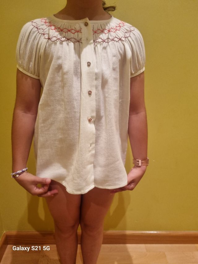 Camicia in bambù beige per bambine Nanos misura 10