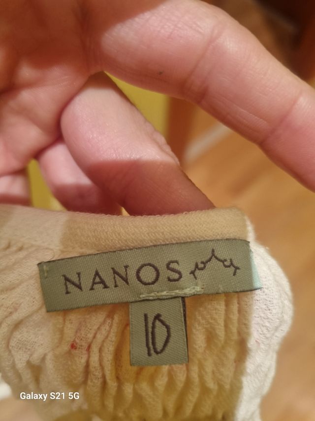 Camicia in bambù beige per bambine Nanos misura 10