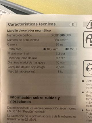 Martillo percutor cincelador neumático