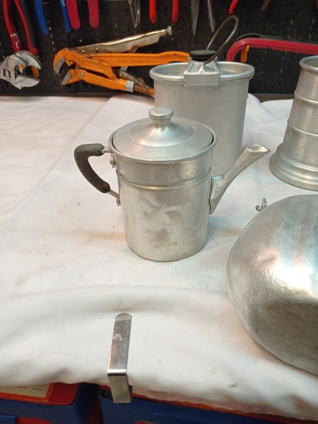 set 4 stoviglie militari in alluminio