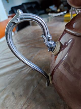 Antico Samovar metà Ottocento in argento e rame