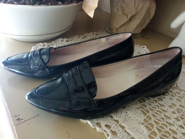 Mocassini italiani in pelle verniciata nera