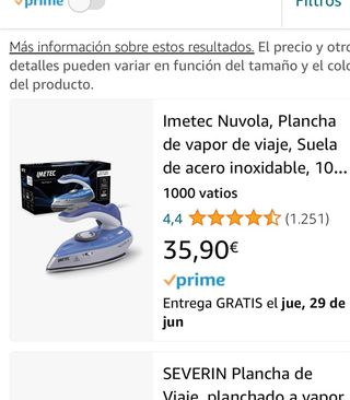 Plancha de vapor de viaje