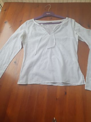 Camisa Massimo Dutti Blanca Bordada