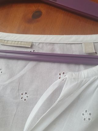 Camisa Massimo Dutti Blanca Bordada