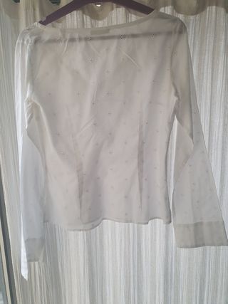 Camisa Massimo Dutti Blanca Bordada