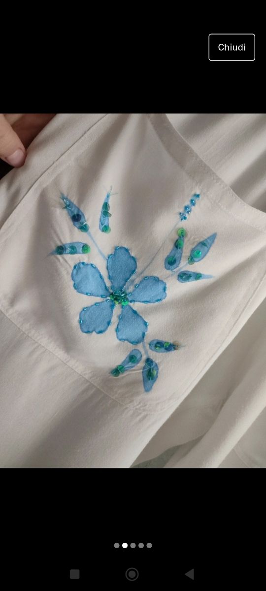 Completo in tessuto leggero Applicazioni in paille