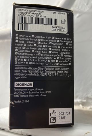 Cámara de aire para bici 24”