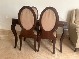 Mesa extensible  y sillas pata isabelina