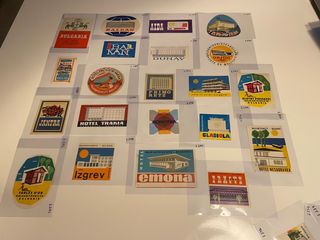 Lote 120 etiquetas hotel antiguas Bulgaria