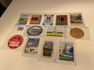 Lote de 55 etiquetas hotel de Noruega