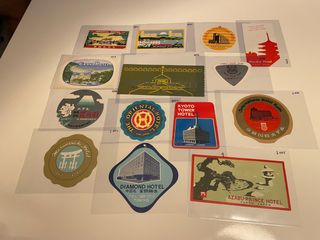 Lote de 43 etiquetas hotel de Japón