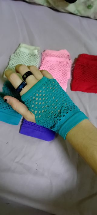 Guantes de rejilla punk