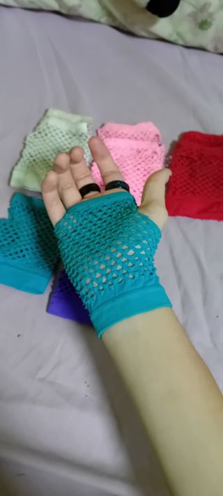 Guantes de rejilla punk