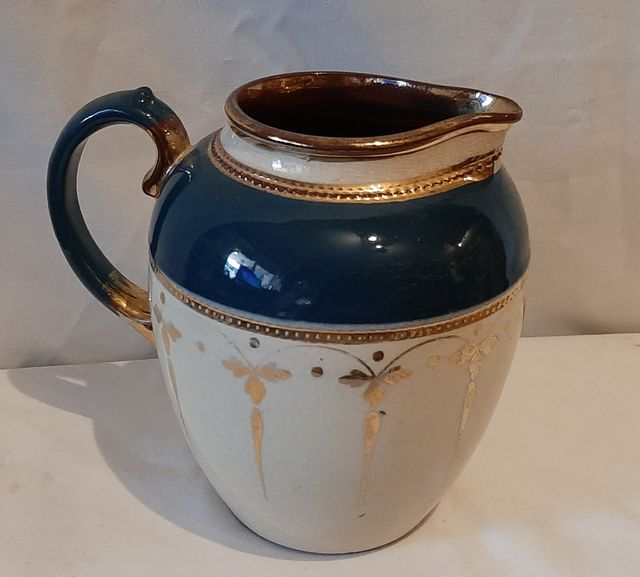 Jarra vintage cerámica pintada a mano 