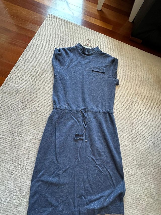 Vestido azul con chispitas color plata De Nanük