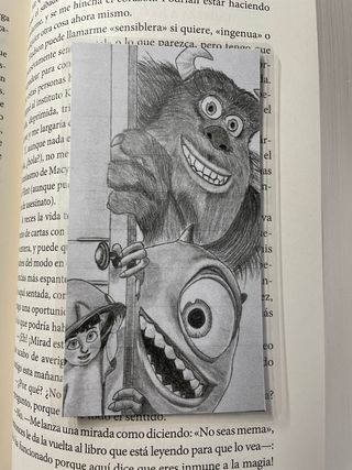 marcapáginas dibujo hecho a mano Monstruos SA