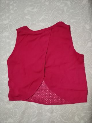 blusa stradivarius fucsia