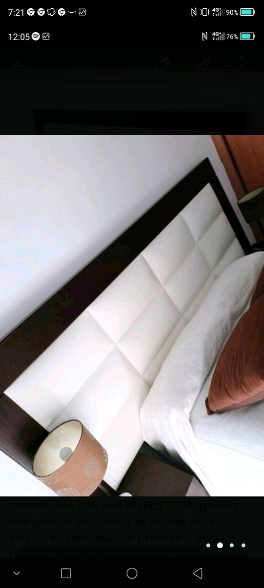 Cabecero madera y piel