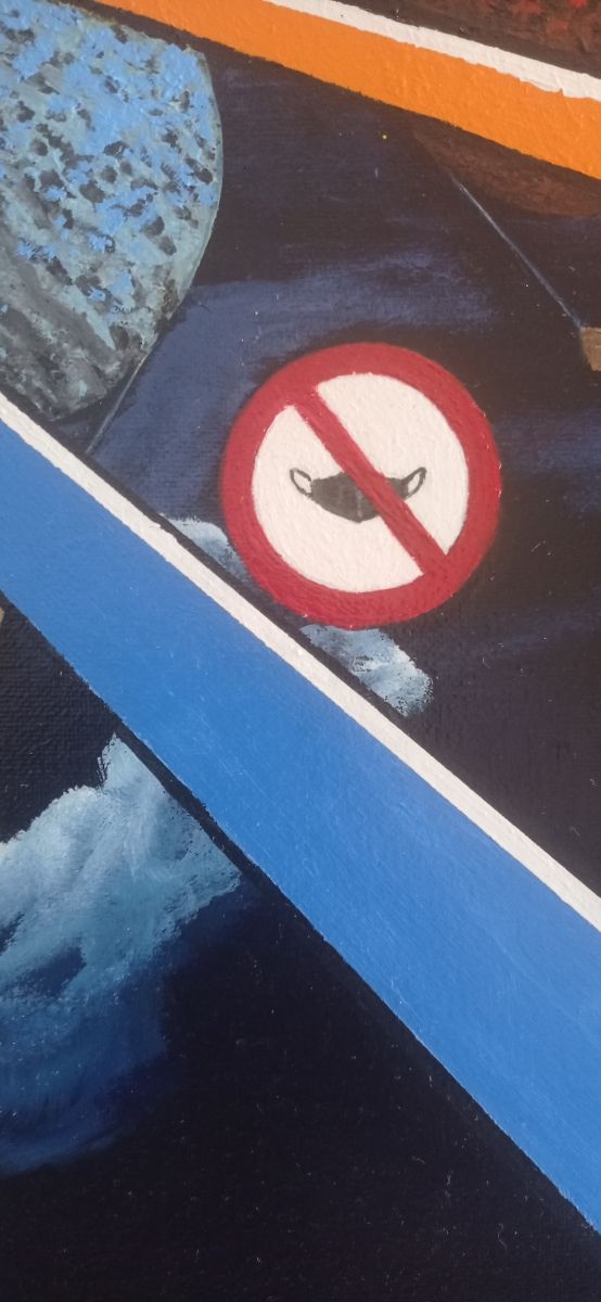 Quadro astratto geometrico pianeti