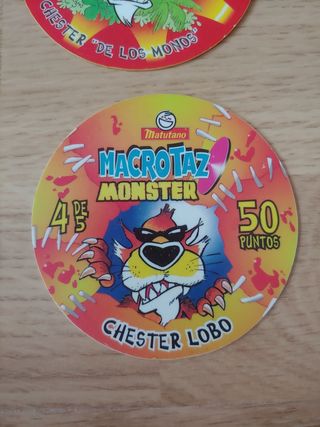 Lote de 4 tazos macrotazos chester matutano