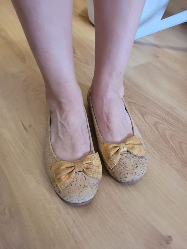 Bailarinas piel y corcho