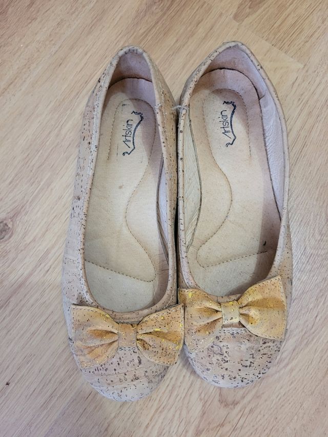 Bailarinas piel y corcho