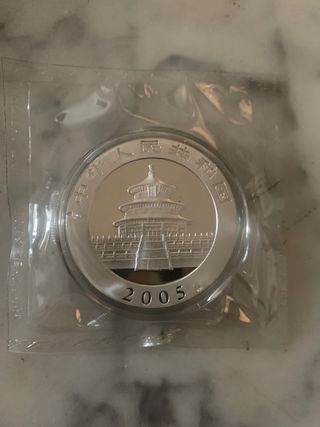 Moneda 1 onza panda plata 2005 sellado