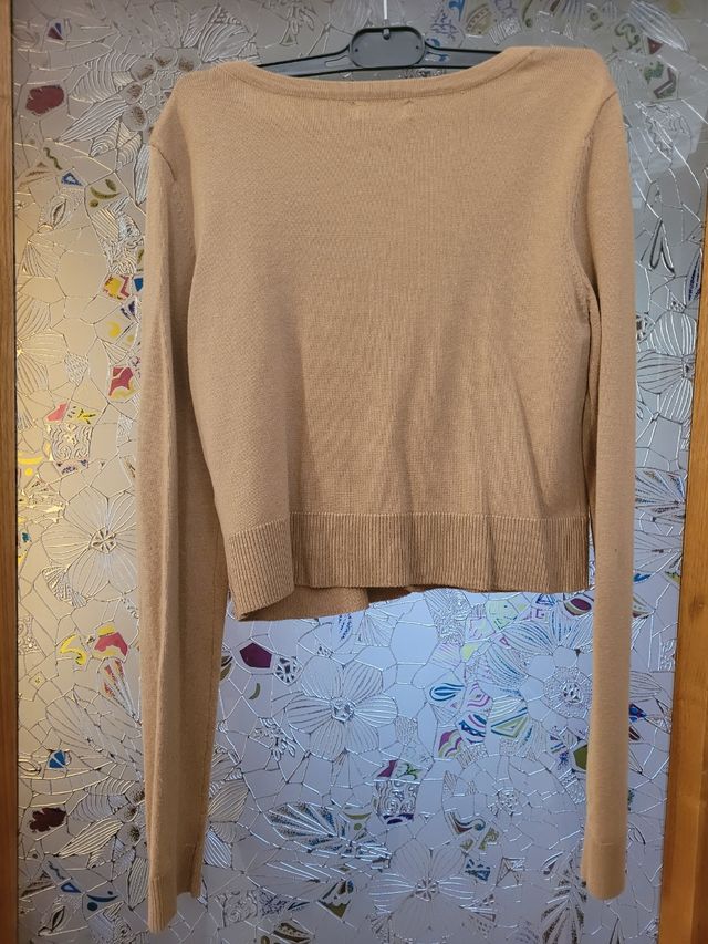 chaqueta punto beis ocre