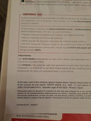 Libros 1 ESO Matemáticas, Anaya