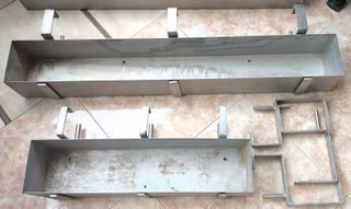 Juego 3 maceteros inoxidable macizo con soportes