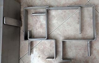 Juego 3 maceteros inoxidable macizo con soportes