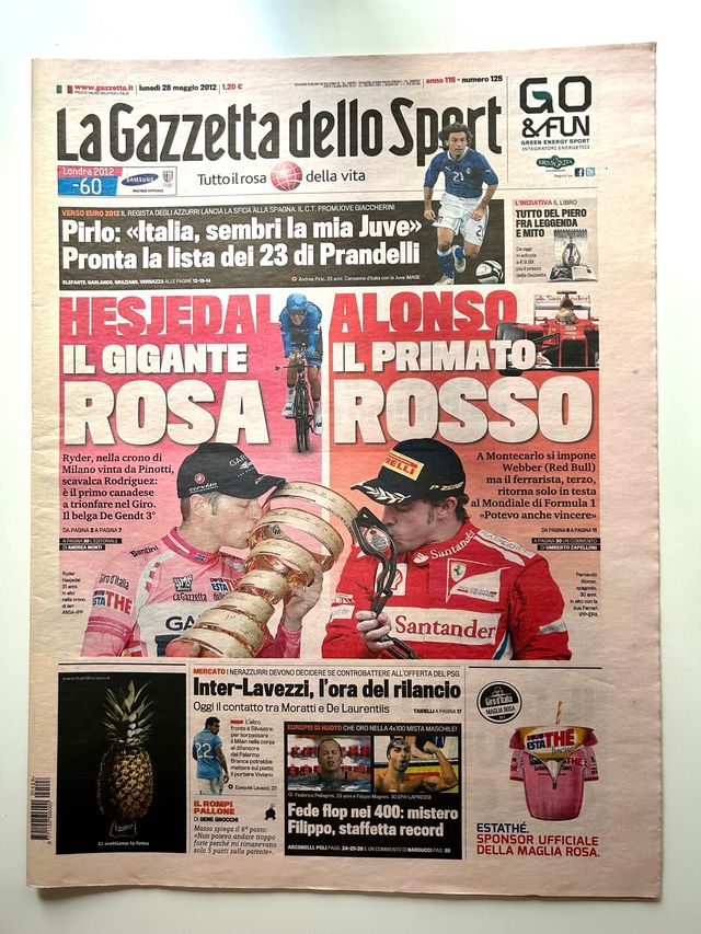 La Gazzetta Dello Sport Fernando Alonso Ferrari