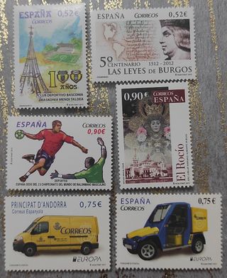 57 sellos España. Motivos diversos. Año 2013.