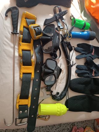 equipo completo de pesca submarina